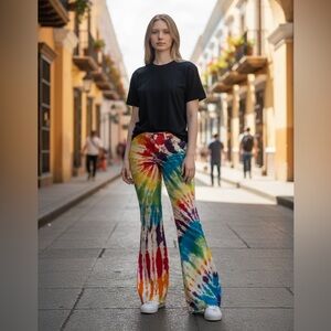 Ranch Dress’n Tie-Dye Rainbow FlareJeansWomen’s Size 7 – Festival Retro Y2K Boho